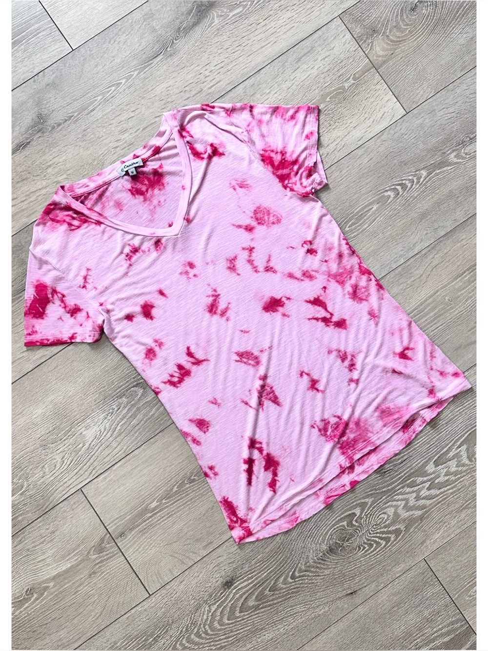 Centro V-neck Tie Dye Short Sleeve Tee